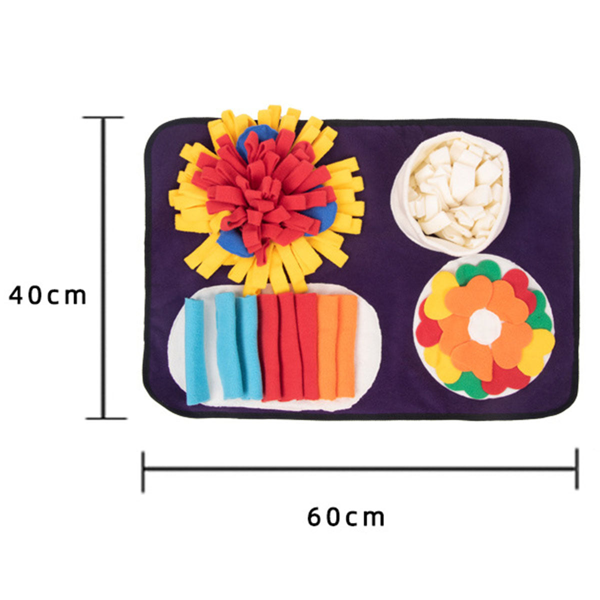 60*40cm Durable Interactive Dog Feeding Mat Puzzle Toys Foraging Skills Mat for Cats Dogs 60*40cm Durable Interactive Dog Feeding Mat Puzzle Toys Foraging Skills Mat for Cats Dogs